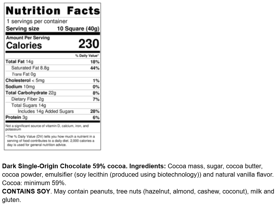 Info Panel Chocolate Bar Dark