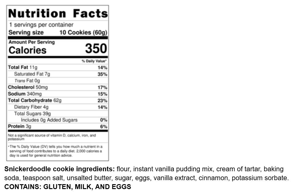 Info Panel Cookie Snickerdoodle